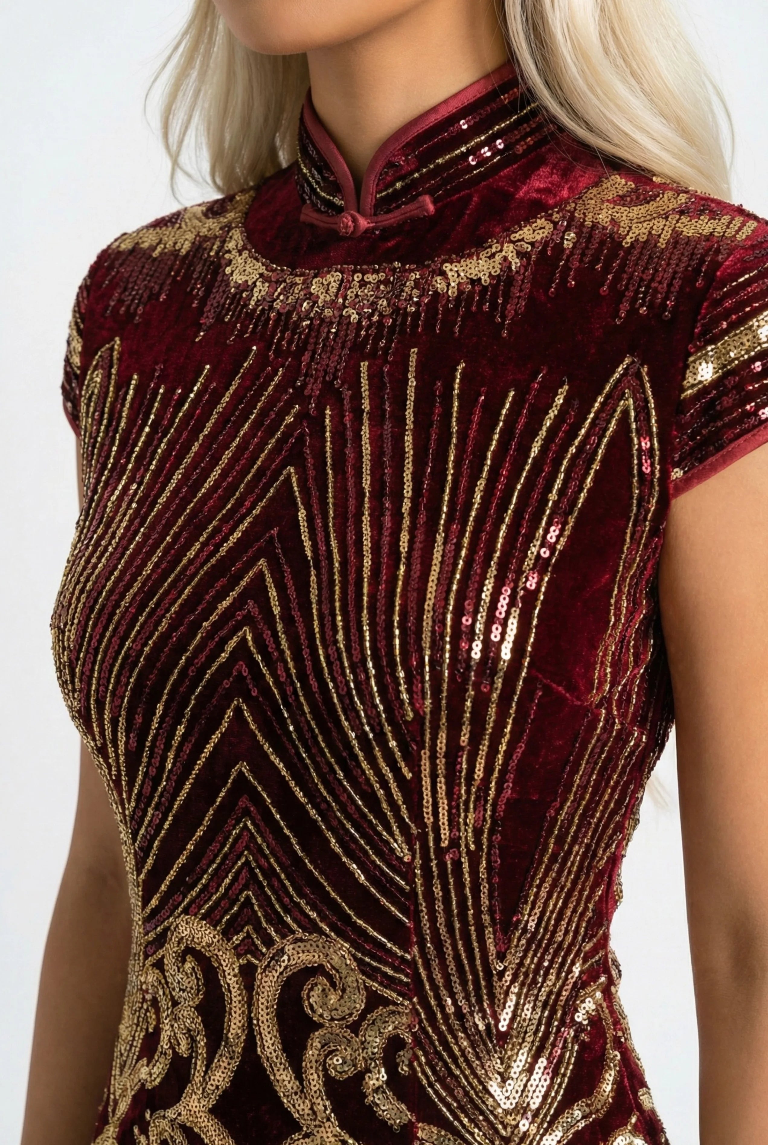 Burgundy Qipao