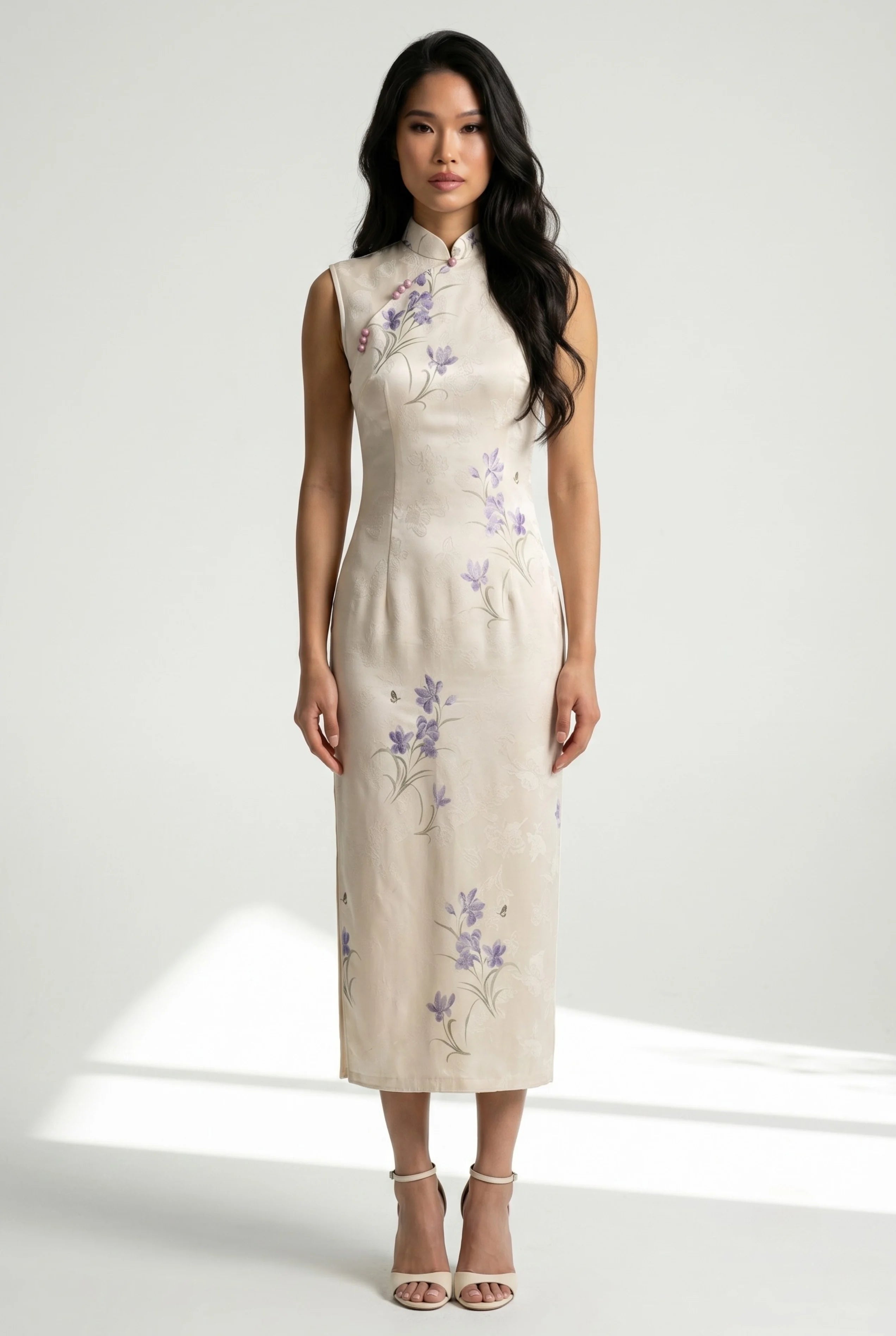 White Chinese Style Dress